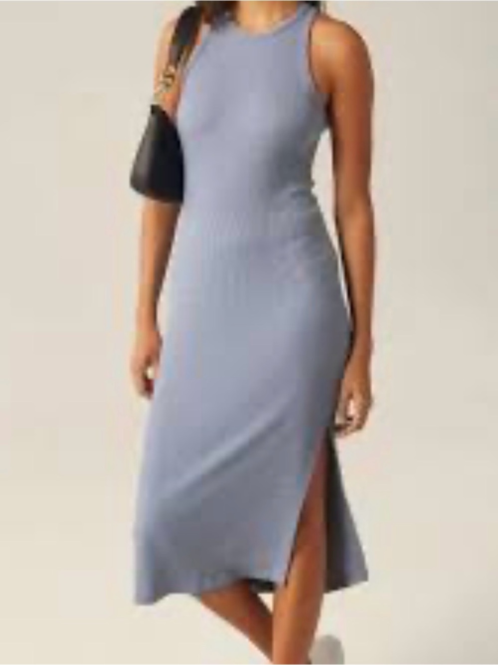 Beyond Yoga Sleeveless Ribbed Midi Dress in Dusty Blue sz M Like New